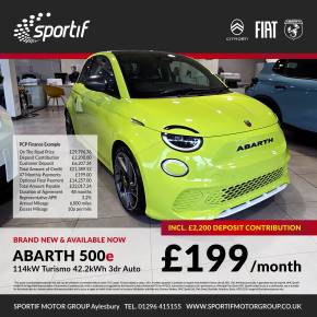 ABARTH 500 ELECTRIC HATCHBACK at Sportif Motor Group Aylesbury