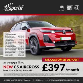 New C5 Aircross with NIL Customer Deposit - PCP at Sportif Motor Group Aylesbury